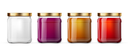 3D Clear Full Glass Jar For Brandingのイラスト素材