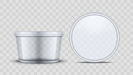 Round Plastic Food Container With Lid For Foodのイラスト素材