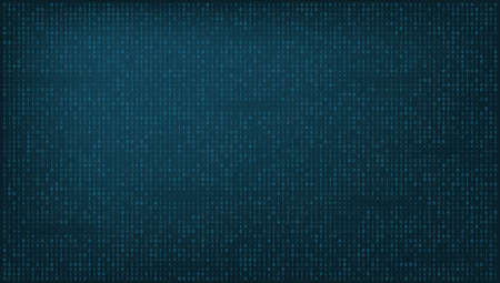Stream Of Binary Matrix Hacker Code On 16x9 Full Screen.  Vectorのイラスト素材