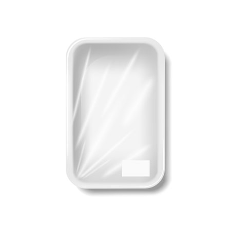 3D Empty White Plastic Container With Shadowのイラスト素材