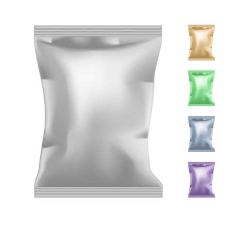 Easy Recolor Potato Chips Bag On Whiteのイラスト素材