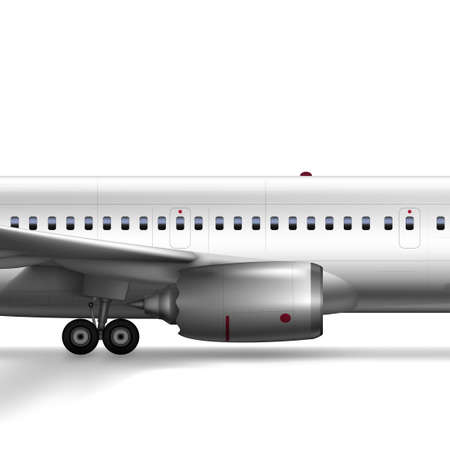 3D Blank Glossy White Airplane Or Airliner Turbine