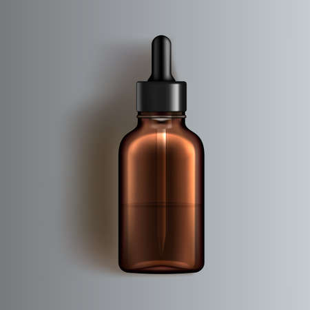 Brown Glass Dropper Bottle For Oil Or Otherのイラスト素材