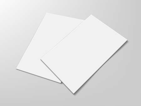 3D Clear Flyers Template Isolated On Grayのイラスト素材