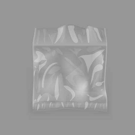 Glossy Plastic Package Bag On Gray Backのイラスト素材