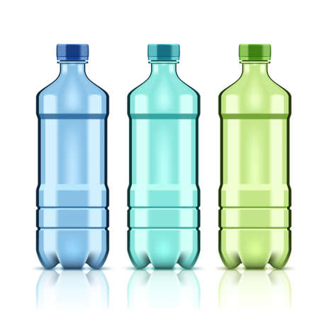 Color Plastic Clear Water Bottle Without Labelのイラスト素材