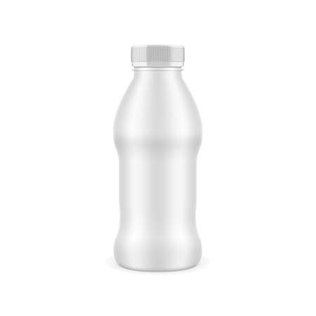 3D White Glossy Yogurt Bottle With Capのイラスト素材