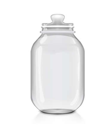 3D Big Transpatent Glass Jar With Glass Coverのイラスト素材