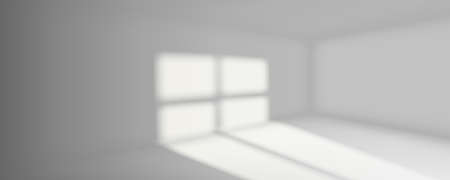 3D Empty Room With Light From Window Interiorのイラスト素材