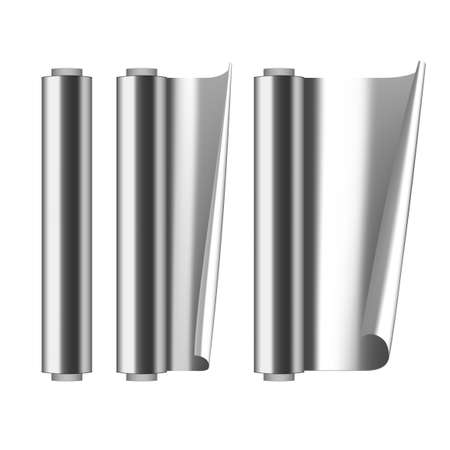 3D Roll Of Silver Aluminium Kitchen Foilのイラスト素材