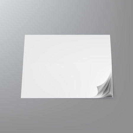 3D Stack Of A4 Papers With Curled Corner On White Background. EPS10 Vectorのイラスト素材