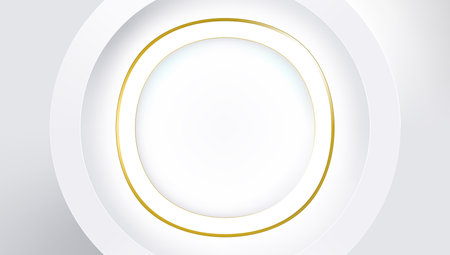 3D Circle Paper With Golden Edge Background. EPS10 Vectorのイラスト素材