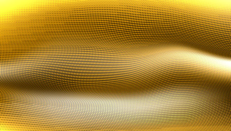 3D Dots Drapery Golden Glossy Wave Background. EPS10 Vectorのイラスト素材