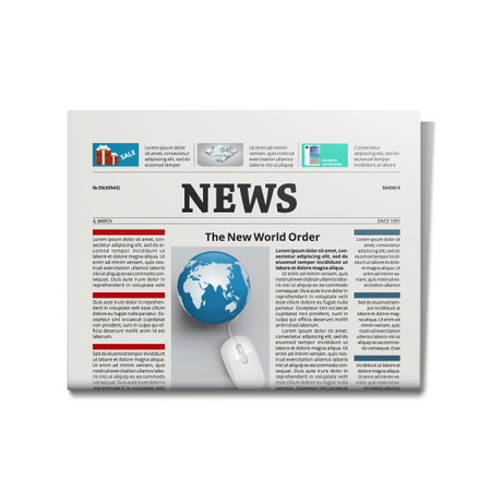 News Newspaper Concept Isolated On White. EPS10 Vectorのイラスト素材