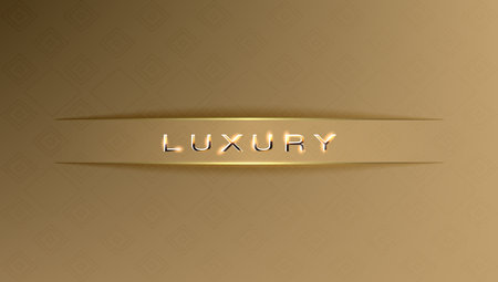 Golden Luxury Background With Circle In Square And Magic Lights. EPS10 Vectorのイラスト素材