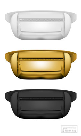 White Waist Bag. On Belt Sport Pack. EPS10 Vectorのイラスト素材