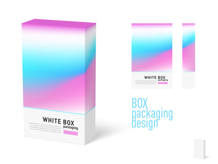 3D White Box Packaging Gradient Design Template. EPS10 Vectorのイラスト素材