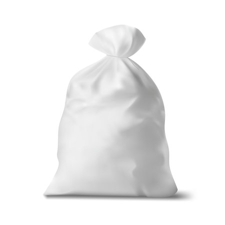 3D White Clear Sack Isolated On White Background. EPS10 Vectorのイラスト素材