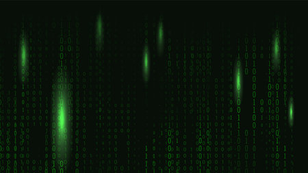 Matrix Style Digital Binary Code Green Background. EPS10 Vectorのイラスト素材