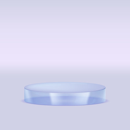 Transparent Glass Round Poduim, Crystal Stage For Advertisement. EPS10 Vectorのイラスト素材