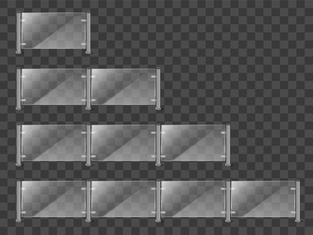 Glass Or Plexiglass Partition Defense On Whiteのイラスト素材