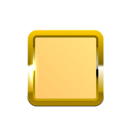 Gold Square Glossy Frame With Light Effectのイラスト素材