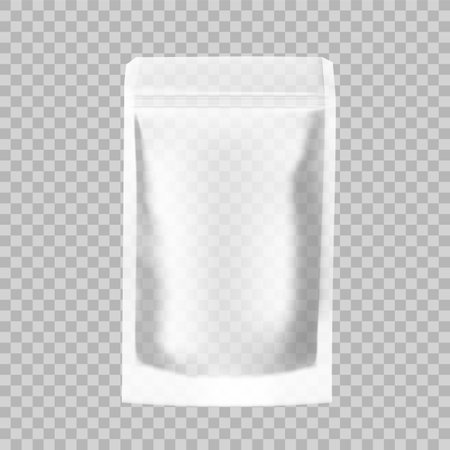 Transparent Blank Pouch With Zipper. Pack For Sauce, Mayonnaise Or Ketchup. EPS10 Vectorのイラスト素材