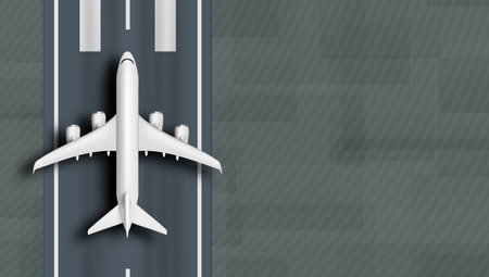 3D Commercial Airplane Landing Or Take Offのイラスト素材