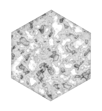 Hexagon marble tile, Isolated on a white background, Abstract and digitally generated image create distressed effect, Overlay distress grain graphic design.の写真素材