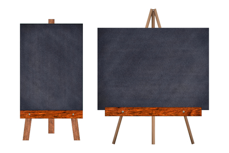 Chalkboard collection in wooden frame isolated on white background (Clipping path included for design work)の写真素材