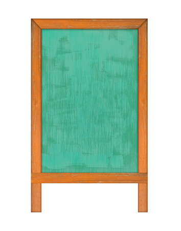 Vertical Chalkboard, Isolated on white background, Memo board or menu and message board stand, Template mock up for adding your design and adding more text. (Clipping path included)の写真素材