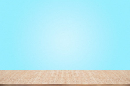 Empty wood table top on pastel color background, perspective wood can be used for display or montage your products.の写真素材