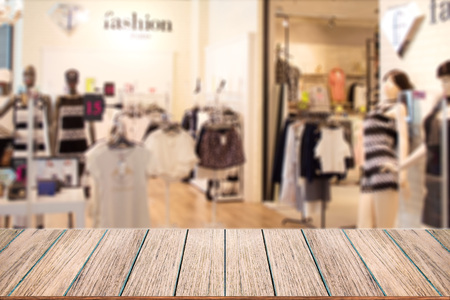 Empty wood table top on Blurred image background, perspective wood can be used for display or montage your products.の写真素材