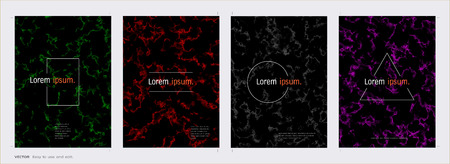 Minimal covers design set, Trendy template inspiration for your design to brochure, annual report, flyer, magazine, poster, corporate presentation, portfolio, banner, website (Vector Illustration)のイラスト素材