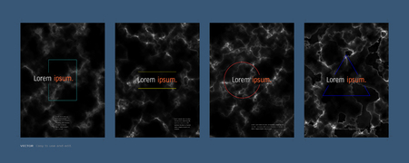 Abstract black background, Minimal covers design set, Eps10 vector.のイラスト素材