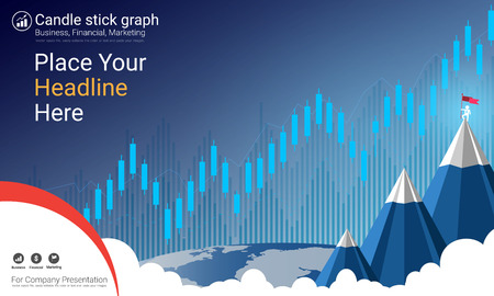Abstract financial trading graph with candlestick chart, Business analytics and Forex stock market investment trading.のイラスト素材