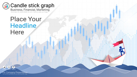 Abstract financial trading graph with candlestick chart, Business analytics and Forex stock market investment trading.のイラスト素材