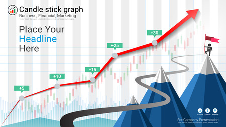 Candlestick and financial graph charts, Infographic presentations template, Global network connection and Business analytics, Forex stock market investment trading, Bullish point, Bearish point.のイラスト素材