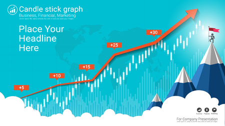Abstract financial trading graph with candlestick chart, Business analytics and Forex stock market investment trading.のイラスト素材
