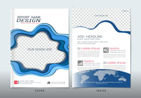 Covers design with space for photo background, Can be adapt to annual report, brochure, flyer, leaflet, fact sheet, sale kit, catalog, magazine, booklet, portfolio, poster, Vector template in A4 size.のイラスト素材