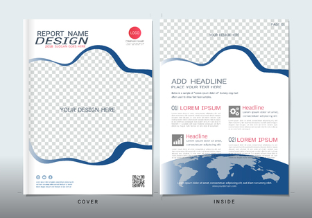 Covers design with space for photo background. Can be adapt to annual report, brochure, flyer, leaflet, fact sheet, sale kit, catalog, magazine, booklet, portfolio, poster. Vector template in A4 size.のイラスト素材
