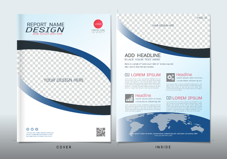 Covers design with space for photo background. Can be adapt to annual report, brochure, flyer, leaflet, fact sheet, sale kit, catalog, magazine, booklet, portfolio, poster. Vector template in A4 size.のイラスト素材