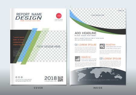 Covers design with space for photo background. Can be adapt to annual report, brochure, flyer, leaflet, fact sheet, sale kit, catalog, magazine, booklet, portfolio, poster. Vector template in A4 size.のイラスト素材