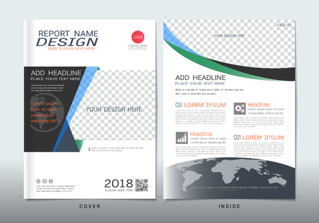 Covers design with space for photo background. Can be adapt to annual report, brochure, flyer, leaflet, fact sheet, sale kit, catalog, magazine, booklet, portfolio, poster. Vector template in A4 size.のイラスト素材