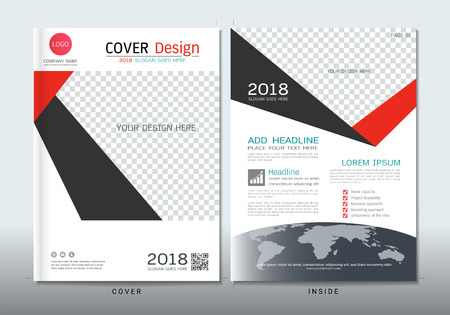 Covers design with space for photo background. Can be adapt to annual report, brochure, flyer, leaflet, fact sheet, sale kit, catalog, magazine, booklet, portfolio, poster. Vector template in A4 size.のイラスト素材