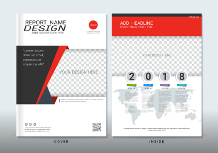Covers design with space for photo background. Can be adapt to annual report, brochure, flyer, leaflet, fact sheet, sale kit, catalog, magazine, booklet, portfolio, poster. Vector template in A4 size.のイラスト素材
