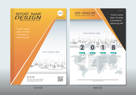 Covers design with space for photo background. Can be adapt to annual report, brochure, flyer, leaflet, fact sheet, sale kit, catalog, magazine, booklet, portfolio, poster. Vector template in A4 size.のイラスト素材