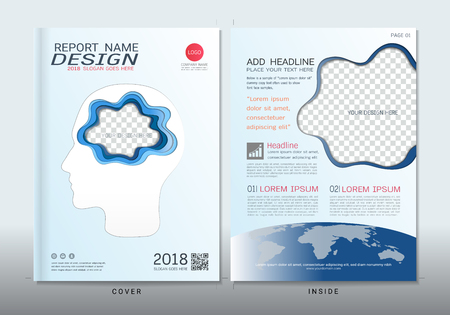 Covers design with space for photo background, Can be adapt to annual report.のイラスト素材
