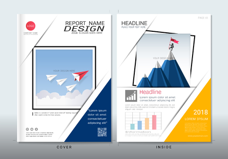 Covers design with space for photo background, Can be adapt to annual report, brochure, flyer, leaflet, fact sheet, sale kit, catalog, magazine, booklet, portfolio, poster, Vector template in A4 size.のイラスト素材