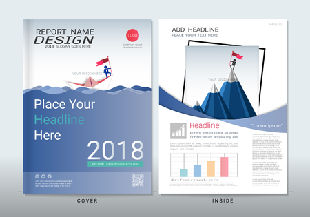 Covers design with space for photo background, Can be adapt to annual report, brochure, flyer, leaflet, fact sheet, sale kit, catalog, magazine, booklet, portfolio, poster, Vector template in A4 size.のイラスト素材